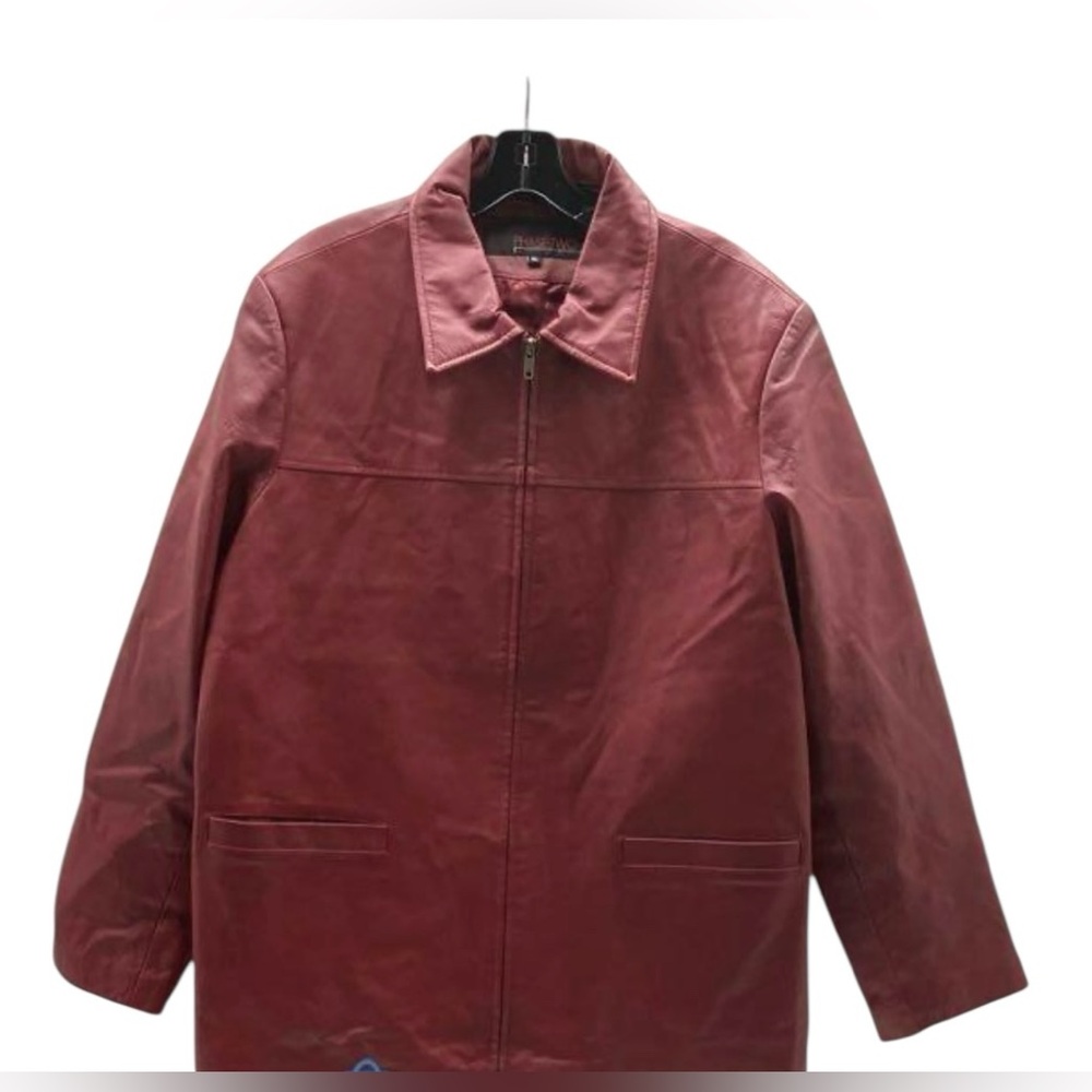 Phase Two Women’s Red Leather Jacket Size XL